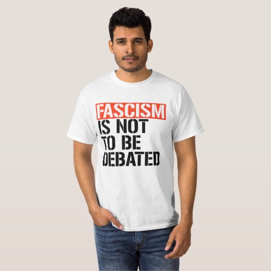 Fascisme is geen onderwerp van discussie t-shirt (Voorkant volledig)