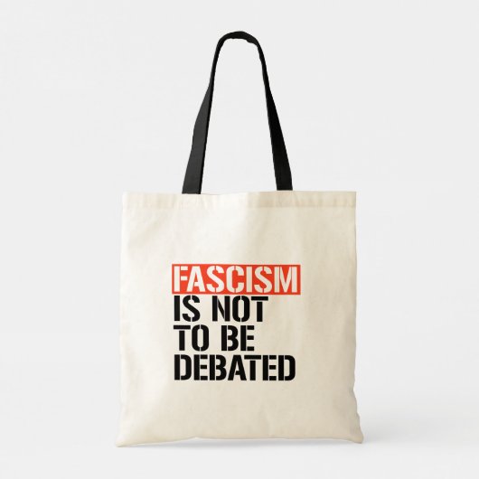 Fascisme is geen onderwerp van discussie tote bag (Achterkant)