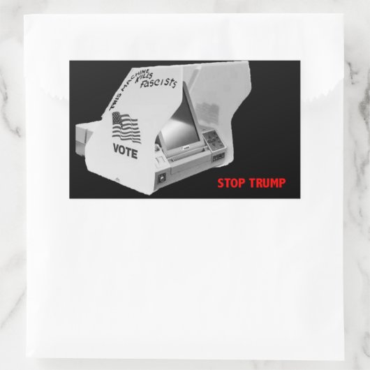 Fascisme wegstemmen rechthoekige sticker (Tas)