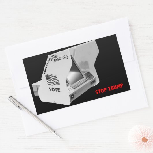 Fascisme wegstemmen rechthoekige sticker (Envelop)