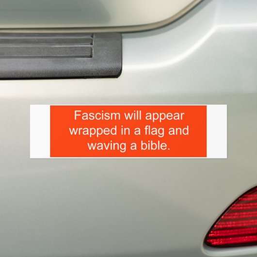 Fascisme zal verschijnen... bumpersticker (Op auto)