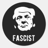 Fascistische anti-Trump Ronde Sticker (Voorkant)