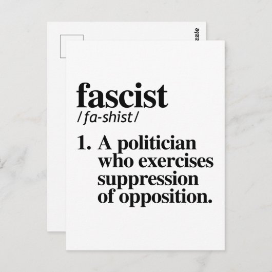 fascistische definitie briefkaart (Voorkant / Achterkant)