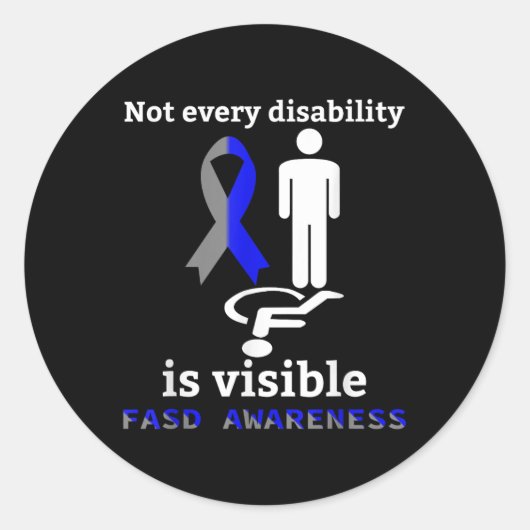 Fasd awareness foetale alcoholspectrumstoornis SUP Ronde Sticker (Voorkant)