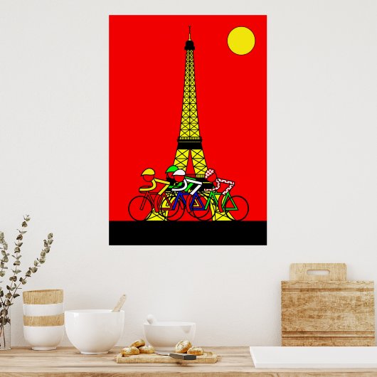 Fase 21 - Eiffeltoren in geel Poster (Keuken)