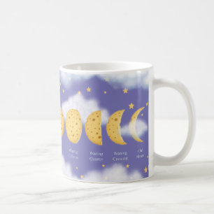 Fasen van de Cheese Moon Lavender Sky Lunar Chart Koffiemok