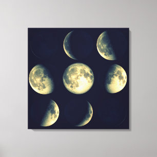 Fasen van de cyclus Moon ~ Lunar Canvas Afdruk