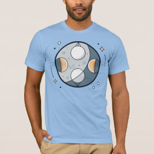 Fasen van de maan in kosmisch balansontwerp t-shirt