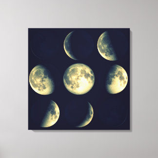 Fasen van de maan ~ Maancyclus Canvas Afdruk