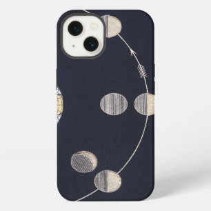 Fasen van de Maan met Aarde & Zon, Vintage Astrono iPhone 13 Hoesje