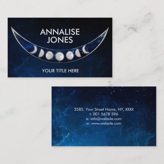 Fasen van de maan - nebula visitekaartje (Voorkant / Achterkant)
