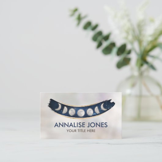 Fasen van de maan - nebula visitekaartje (Staand voorkant)