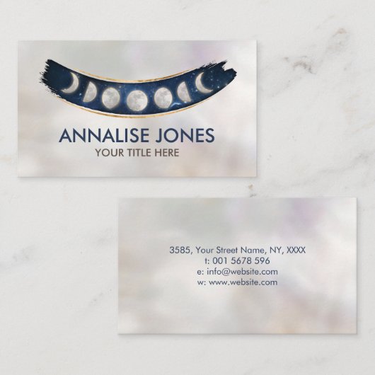 Fasen van de maan - nebula visitekaartje (Voorkant / Achterkant)