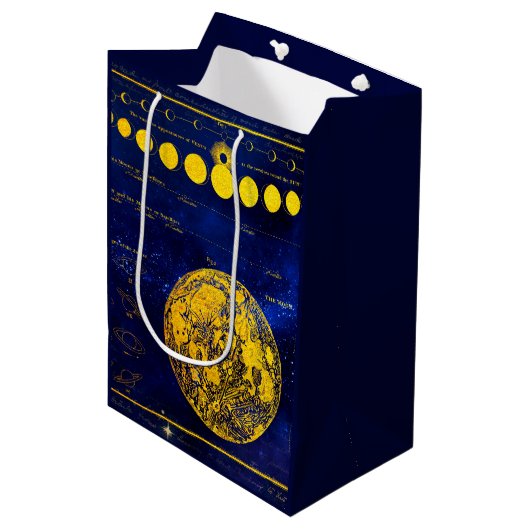 fasen van de maan Saturnus Jupiter Venus Medium Cadeauzakje (Voorkant Gekanteld)
