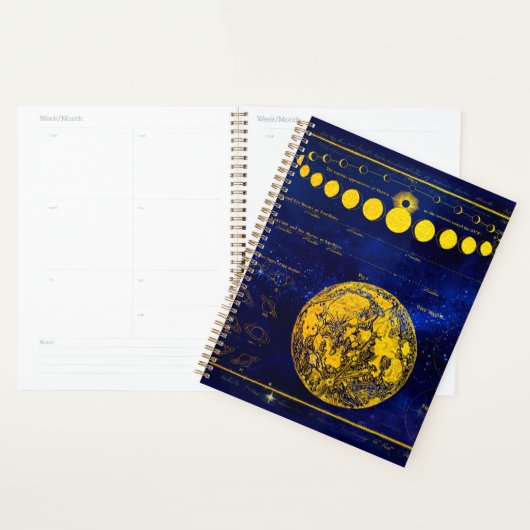  fasen van de maan Saturnus Jupiter Venus Planner (Display)