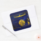 fasen van de maan Saturnus Jupiter Venus Vierkante Sticker (Envelop)