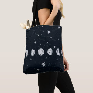 Fasen van de maan tote bag