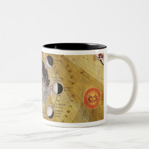 Fasen van de maan, uit 'The Celestial Atlas' Tweekleurige Koffiemok