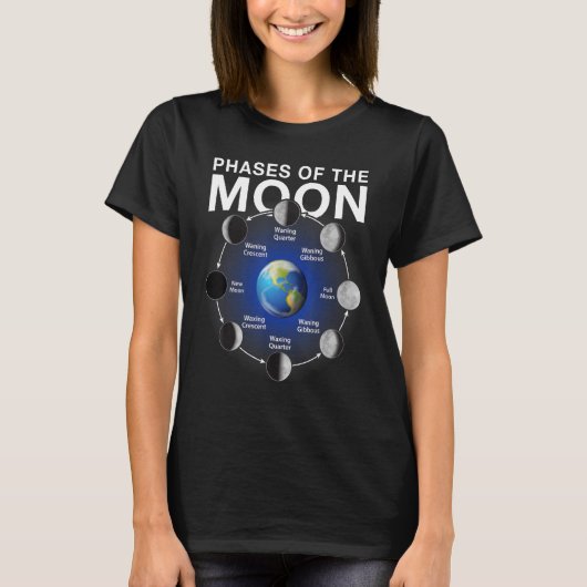 Fasen van de maanfase ruimte t-shirt (Voorkant)