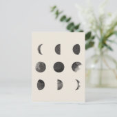 Fasen van de MaanWaterverf van de Maan Briefkaart (Staand voorkant)