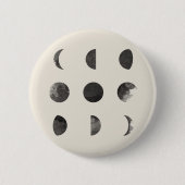 Fasen van de Moon Lunar-Waterverf Ronde Button 5,7 Cm (Voorkant)
