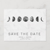 Fasen van de Moon Marble Wedding Save Dates Aankondigingskaart (Voorkant)