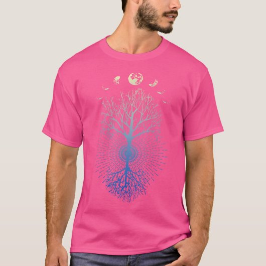Fasen van de Moon Tree of Life Shirt Gift voor man (Voorkant)
