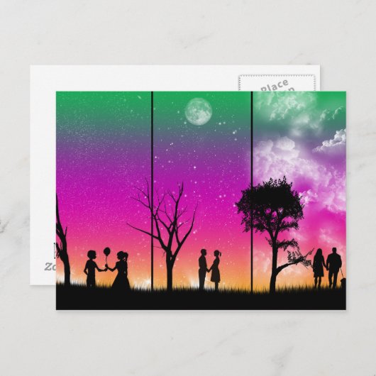 Fasen van het Briefkaart van de Liefde (Voorkant / Achterkant)