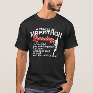 Fasen van het hardlopen op de marathon cross-count t-shirt