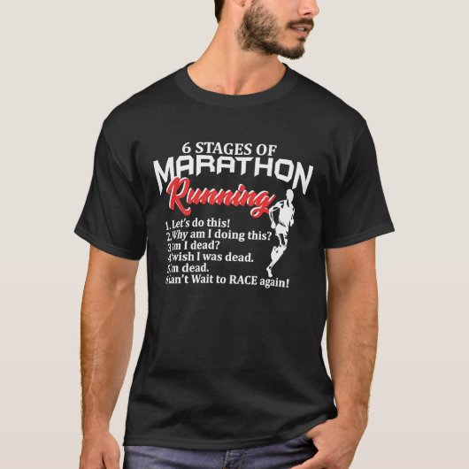 Fasen van het hardlopen op de marathon cross-count t-shirt (Voorkant)