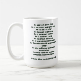 “Fasen van het leven van een man T-shirt” Koffiemok