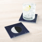 Fases van de maan, 3 van 6 glazen onderzetter (Schuin)