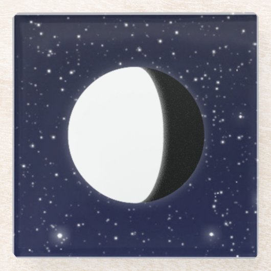 Fases van de maan, 4 van 6 glazen onderzetter (Voorkant)