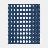 Fases van de maan op Deep Midnight Blue Fleece Deken (Voorkant)