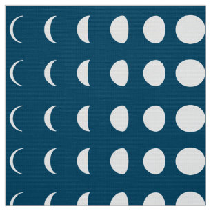 Fases van de maan op Deep Midnight Blue Stof