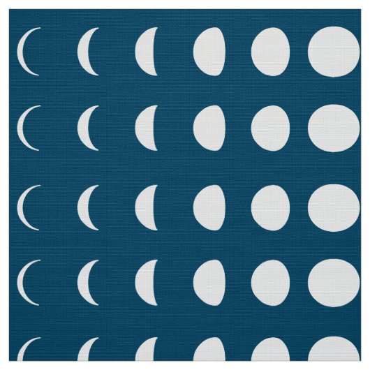 Fases van de maan op Deep Midnight Blue Stof (Swatch)