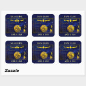 fases van Moon Solar Eclipse Planets Vierkante Sticker (Vel)