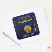 fases van Moon Solar Eclipse Planets Vierkante Sticker (Envelop)