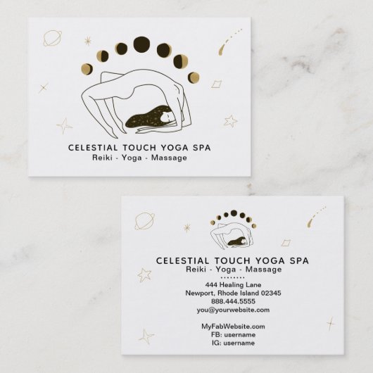 *~* Fases van Moon Woman Celestial Goddess Visitekaartje (Voorkant / Achterkant)