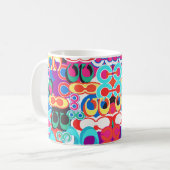 fashion abstract floral design koffiemok (Voorkant links)