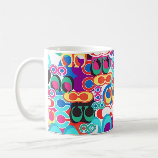 fashion abstract floral design koffiemok (Links)