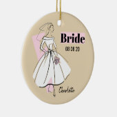 Fashion Bride Neutral Bride Date Name ornament (Rechts)