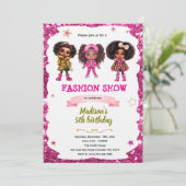 Fashion Doll Birthday party Invitation Kaart (Staand voorkant)