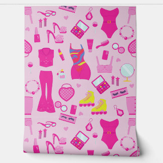 fashion doll clothes vintage 1990s pink  behang