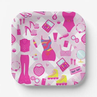 fashion doll clothes vintage 1990s pink gingham papieren bordje