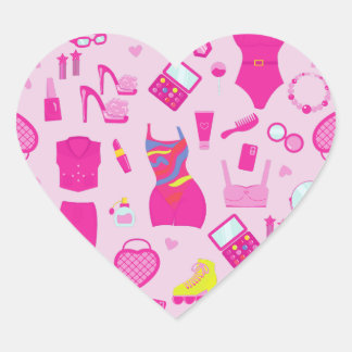 fashion doll clothes vintage 1990s pink  hart sticker