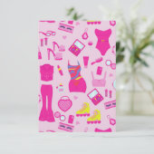 fashion doll clothes vintage 1990s pink kaart (Staand voorkant)