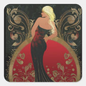 FASHION-ESQUE #4 VIERKANTE STICKER (Voorkant)