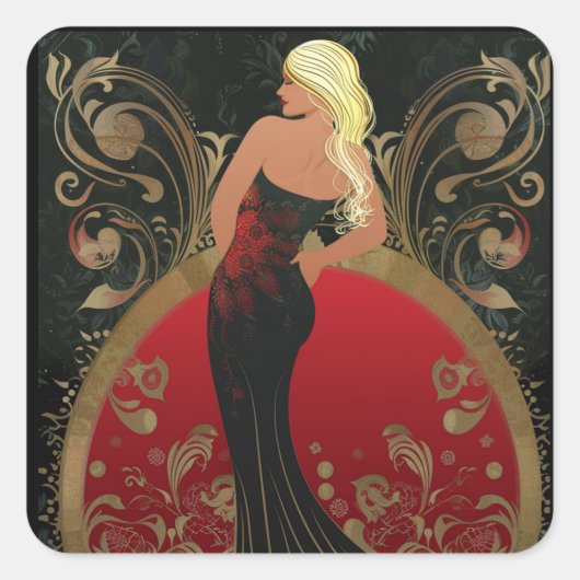 FASHION-ESQUE #4 VIERKANTE STICKER (Voorkant)