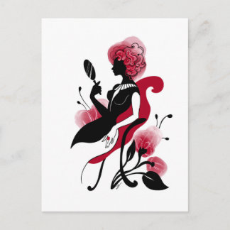 Fashion glamour beautiful graphic illustration briefkaart